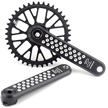 Fahrrad Kurbel Garnitur, Rennrad-Kurbelgarnitur, 175 mm, GXP-Kurbelarmsatz aus hohler integrierter Aluminiumlegierung, 40/42/44/46/48 Zähne, rundes Einzelkettenblatt, Kurbelgarnitur für 9/10/11/12-Ga