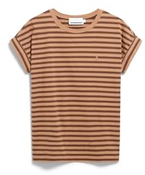 ARMEDANGELS Damen T-Shirt aus Bio-Baumwolle IDAARA Stripes Loose Fit Pale Umber-Toasty Tan S