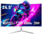 Gawfolk Monitor 24.5 Pollici 120Hz Gaming Curvo Schermo PC FHD (1080p) 1ms 100% sRGB HDMI/VGA Compatibile con Montaggio a Parete Nero