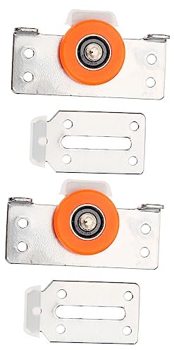 HOMSFOU 2 juegos de rodillos de rodamiento ajustables para puertas correderas para armarios, armarios, funcionamiento silencioso, polea guía de metal duradera para un movimiento suave de la puerta del