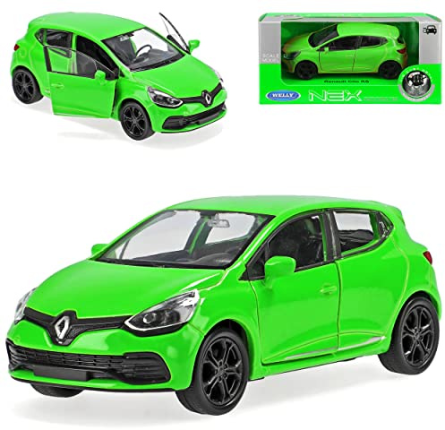 Welly Renautl Clio IV Grün 5 Türer Typ X98 Ab 2012 ca 1/43 1/36-1/46 Modell Auto mit individiuellem Wunschkennzeichen
