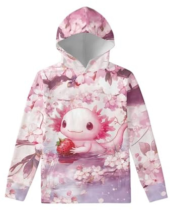 UOIMAG Niedliche Hoodies für Mädchen von 4–16 Jahren, Jungen, Kapuzen-Sweatshirt mit Tasche, langärmeliger Pullover