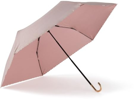 sunbarry UV Taschenschirm UPF 50+, leicht, edles Herzmuster und Goldgriff