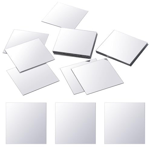 Styquenzer Lot de 25 mini miroirs carrés en acrylique - Autocollants muraux - Incassables - Pour projets de bricolage, travaux manuels, décoration murale et table (5,1 x 5,1 cm)