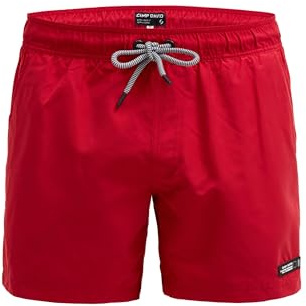 Camp David Herren Beachshorts mit Rubber Patch Flight Red, L