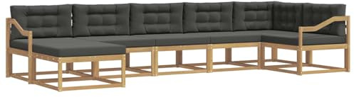vidaXL Outdoor-Sofagarnitur mit Kissen 7 pcs Weiß und Anthrazit, Moderner Garten-Sofa, Flexible Sitzgelegenheit, wetterfestes Set für Entspannung im Hinterhof
