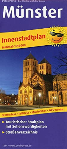 Münster: Touristischer Innenstadtplan mit Sehenswürdigkeiten und Straßenverzeichnis. 1:16000 (Stadtplan: SP)
