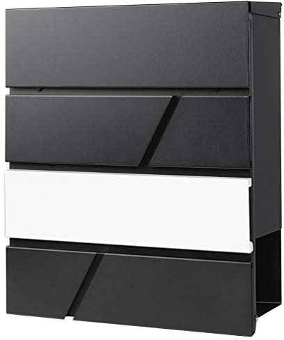 Parrency Metal Letterboxes with Sturdy Key Lock, Wall Mounted Waterproof Post Box with Transparent Cover