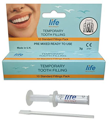 Life Healthcare Temporary Tooth Filling Kit Easy to Use No Mixing Required Provides 10 Fillings - Made in The UK.