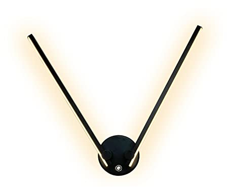 VOMI 12W LED Wandleuchte Innen Nachttisch mit Schalter, Schwenkarm Wandlampe 2-flammig Lampe Flexibler Arm 300° Drehbar, Schlafzimmer Bettlampe Bett Wandbeleuchtung Schwarz, Warmweiß 3000K