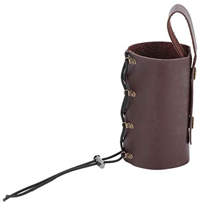 Motorrad-Getränkehalter, PU-Leder-Eisbahn-Getränkehalter, Motorrad Motorrad verstellbarer Getränkebecher-Flaschenhalter Wasser-Getränke-Halterung(Braun)