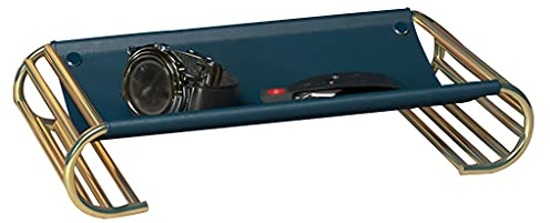 Bandeja para Dejar Llaves Cuero Sintético, Entrada Del Cuenco Colector Con Soporte Dorado Organizador De Joyas, Billeteras Clave, Lápiz Labial, Control Remoto, Soporte De Almacenamiento