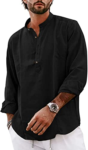 YAOBAOLE Hemd Business Freizeithemden passt Frühling Sommer Herbst Langarmhemd Schwarz 2XL