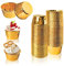 AZKEEGREY 200 Stück Cupcake Förmchen Papier Gold für Gebäck und Muffins, Aluminiumfolie Mini Muffins Papierförmchen für Geburtstag Hochzeit Weihnachten