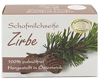 Palmölfreie Schafmilchseife Zirbe, 100 g, in Papier-Schachtel, von Florex