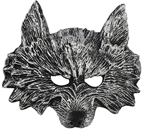 FakeFace Realistische Halloween Wolfkopf Maske Wolfsmasken Horror Tier Halbgesichtsmaske Wolf Masken Verkleidungs-Augenmaske Halloween Cosplay Kostüm Karneval Party Kostüm Requisiten