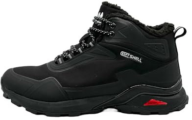 Ablovo® Damen Herren Stiefel Boots Softshell Outdoorschuhe gefüttert Wanderstiefel (Schwarz, EU Schuhgrößensystem, Erwachsene, Herren, Numerisch, M, 45)