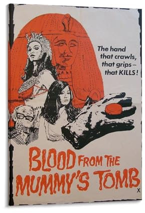 LIANGSHUANG 1971 Britischer Horrorfilm Blood from The Mummy's Tomb Poster Bild Druck Wandkunst Poster Gemälde Leinwand Poster Kunstwerke Zimmer Ästhetisch 20 x 30 cm