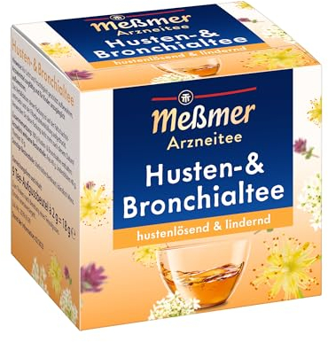 Meßmer Husten- und Bronchialtee | hustenlösend & lindernd | 9 Teebeutel | Glutenfrei | Laktosefrei | Vegan