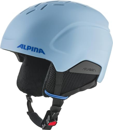 Alpina PIZI - Sicherer, Bruchfester & Individuell Anpassbarer Skihelm Mit Abnehmbaren Ohrenpolstern Für Kinder, Smoke-Blue matt, 46-51 cm