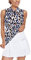 Soneven Golf Poloshirt Damen Ärmellos Leichte Golf Polo Top mit Kragen Sport Shirts für Damen Atmungsaktiv Tennis Shirt Polohemd Tank Top Sommershirts A-Leopardenmuster M