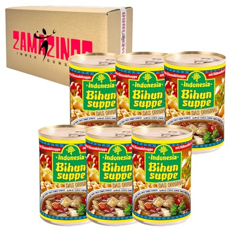 Indonesia Bihun Suppe 390ml | Pikante Glasnudelsuppe mit Hühnerfleisch (6er Pack, Bihunsuppe)