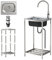 Spülbecken Edelstahl Outdoor Spüle mit Unterschrank Küchenspüle, Freistehende Waschbecken mit Wasserhahn für Küche, Restaurant, Garage, Waschküche Camping (33 * 38 * 82CM)