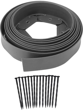 Landschaftskanten-Set, Rasenkanten, Inklusive 30 Spikes, PE-Gartenkanten, Kanten für die Landschaftsgestaltung, Blumengärten, Rasen (5cm*5cm*5m)