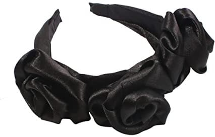 GALPADA Cloth Rose Headband for Women Elegant Accessory for Parties and Daily Wear Fashion Floral Hair Hoops Black