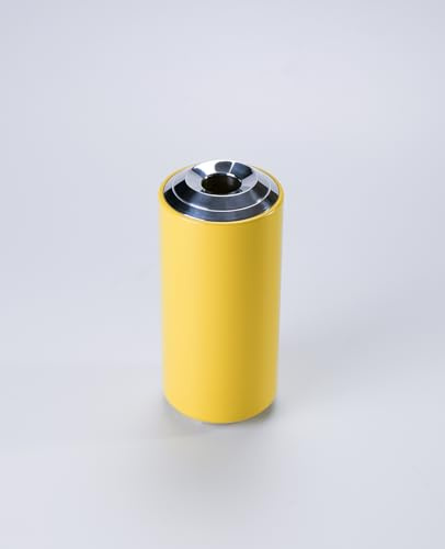 Siqual Design Minimalistische Metallvase – Modernes & vielseitiges Design mit Aluminium-Ringeinsätzen, 2 Größen, 5 Farben, Made in EU – Vase FLOARE (Yellow, 170)