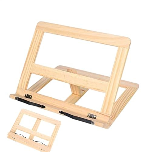 Pavsicgn Kochbuchhalter für Küchentheke, Küchenkochbuchregal | Holzkochbuchregal Rezepthalter - Rustikales Küchenzubehör Multifunktional Desktop Buchstand für Tablets