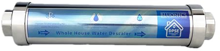 Bluonics Whole House Descalcificador para agua sin sal de acero inoxidable, previene la cal y la corrosión, sin sal, alternativa ecológica a los suavizantes
