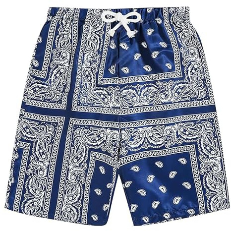 NaLatia Herren-Shorts, Paisley-Shorts, Workout, Boxen, Laufen, Bandana, Boho, leichte Shorts mit Kordelzug B