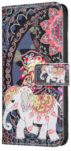 Dfjhure for Samsung A36 Case Galaxy A56 5G Cases Shockproof Leather Wallet Cover with Stand Magnetic Card Holder Flip Folio Protective Mobile Phone Cases for Samsung Galaxy A36/A56 5G, Elephant