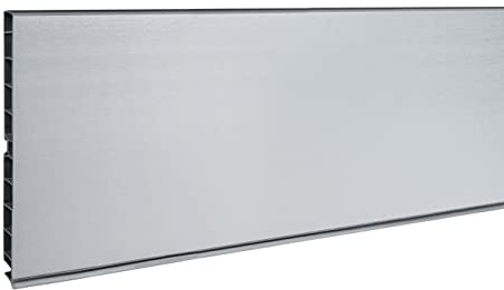 Wohnoria® Sockelblende 3m Aluminium Gebürstet 150mm | Sockellesite | Sockelprofil | Küchensockel | Eckverbindung | Endstück | Zubehör