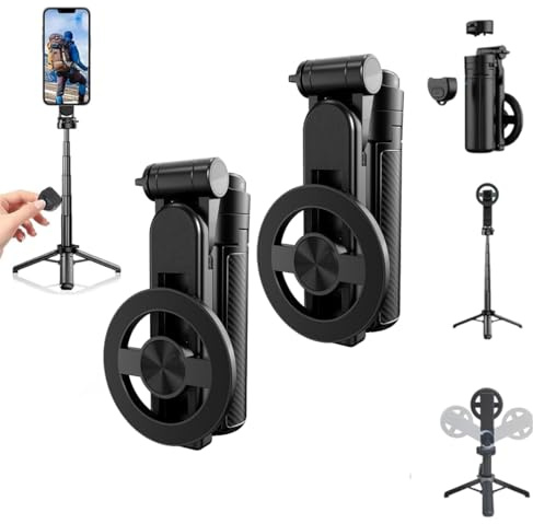 Wisloyab 4 - in - 1 Multifunktionaler Magnetischer Selfie - Stick mit 360° - Rotations - Telefonständer und kabelloser Fernbedienung, geeignet für iPhone & Android, ideal für Zuhause
