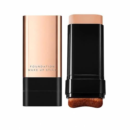 Ivory Shade Full Coverage Matte Foundation Stick With Built-In Brush - Dual Ended Creamy Formula For Smooth And Even Skin Tone, Long Lasting Wear, Lightweight Travel Friendly Makeup Base