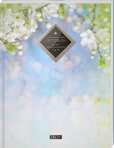 TULPE Kariertes Notizbuch A4 „C071 Frühlingsblüher“ (140+ Seiten, Vintage Softcover, Doppelrand, Seitenzahlen, Register - Dickes Notizheft, Matheheft, ... Schulheft, Tagebuch, Kariertes Heft Nr 26)