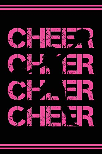 Cheerleader Journal Girls Cheerleading Diary: Blank Lined Notebook + Goals and Wish List | Black Cover with Pink Bow & Cheerleader Girl
