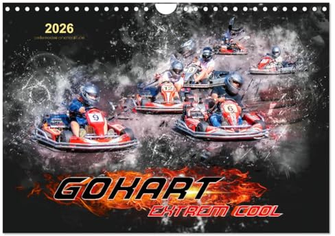 GoKart - extrem cool (Wandkalender 2026 DIN A4 quer), CALVENDO Monatskalender: Kartfahren - Action und Spaß in spektakulären Bildern. (CALVENDO Sport)