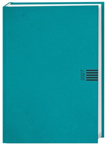 Tages-Cheftimer A6, petrol 2027: Tageskalender. Petrol farbener Terminkalender. Buch-Kalender mit Lesebändchen und Eckperforation. Wattierter Taschenkalender zum Planen von Terminen.