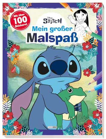 Disney Stitch: Mein großer Malspaß: Malblock (vierfarbig) mit über 100 Stickern!