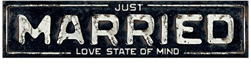 Pack of Two Just Married Love State of Mind Black Card Number Plates XP090