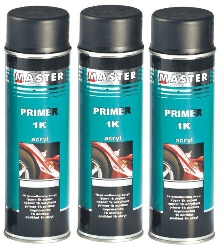 Troton 1K Primer 500ml GRUNDIERUNG Spray ACRYL FÜLLER HAFTGRUND Auto Primer Sprühdose (Schwarz, 3)
