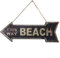 G3831: Nostalgie Blechschild als Pfeil, This Way Beach Hinweis Schild 15x40
