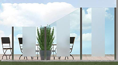 Bijon Sichtschutz Glas Terrassen, Windschutz Glaszaun, Garten | 1 Streifen klar – unten PG12-E, 119x113,5cm
