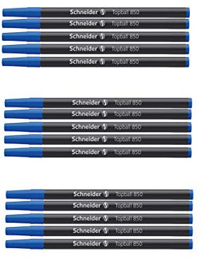 Schneider Topball 850 Tintenroller Mine (Euro-Format, Strichstärke 0,5 mm) (15 Stück Blau)