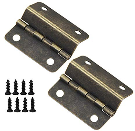 Bisagras de bronce antiguo, 2 bisagras decorativas de caja, bisagras plegables para puertas, armarios, muebles, armarios de joyería vintage
