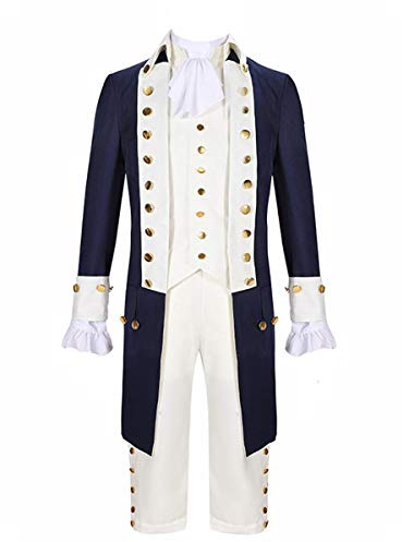 MIAOCOS Opera Alexander Hamilton Men Costume Vintage Tailcoat Formal Uniform Adult Costume Victorian Colonial Frock Mens Coat
