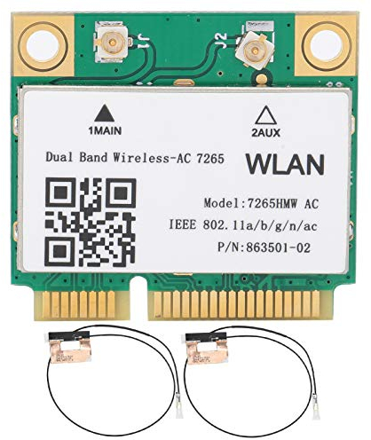 Drahtlose Netzwerkkarte, Dualband, 7265HMW 802.11AC -PCI-E-WLAN BT4.2, Adapter + 2-Antenne, PCI-E-Netzwerkkarte, WLAN-Karte für PC mit Bluetooth